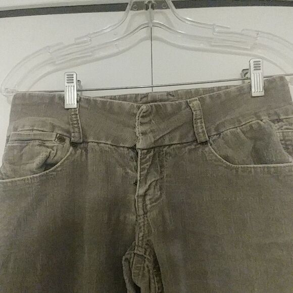 Juniors Five Pocket Sand-Colored Flare Leg Jeans - Picture 3 of 7